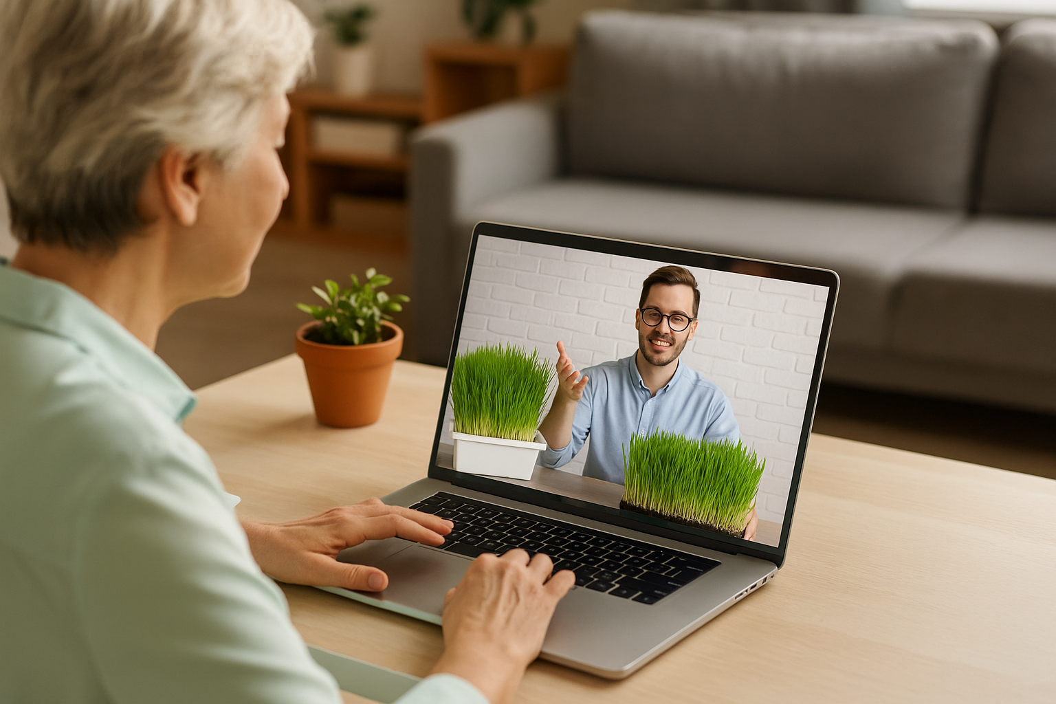 Online hydroponic fodder training via video call