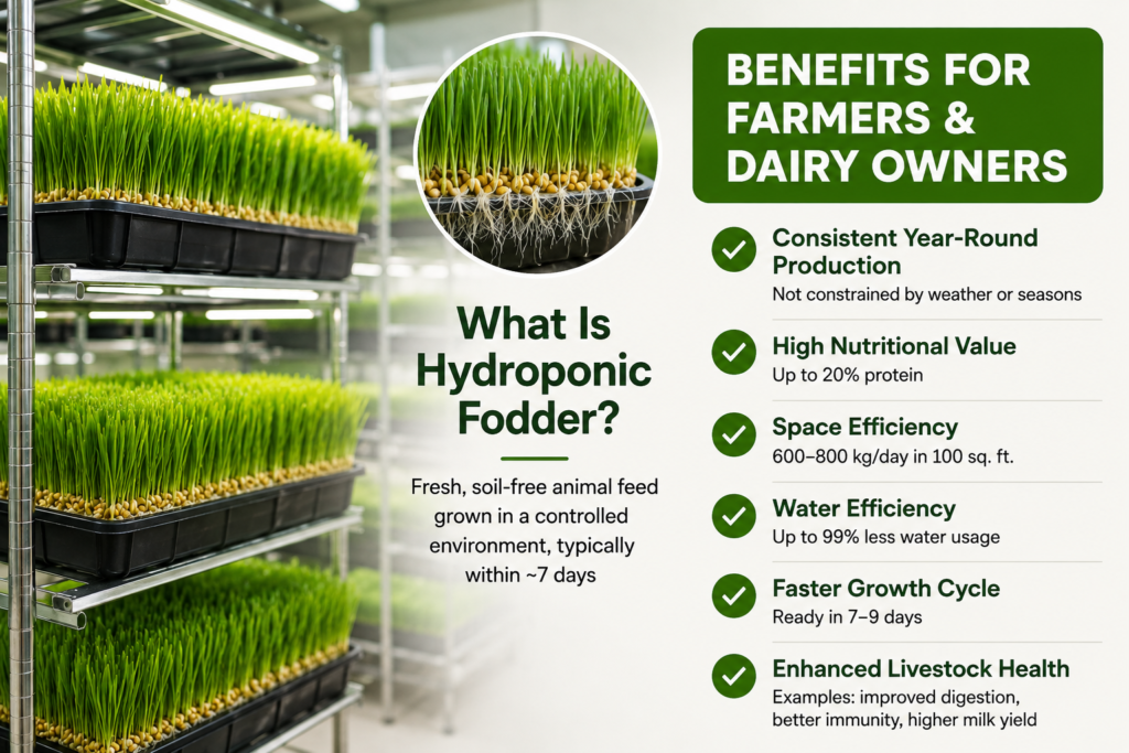 What is Hydroponic Fodder? Benefits for Farmers & Dairy Owners